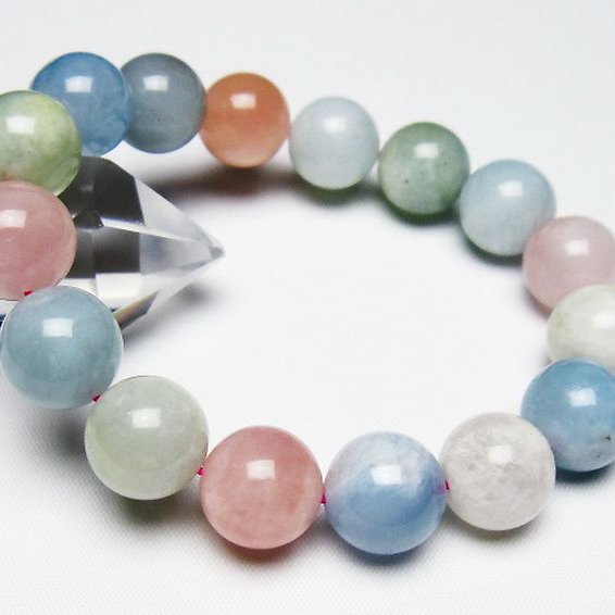 MIXベリル ブレスレット 緑柱石 13mm [T237-4576]