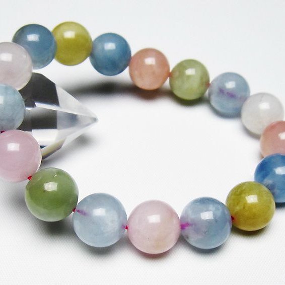 MIXベリル ブレスレット 緑柱石 12mm [T237-4584]