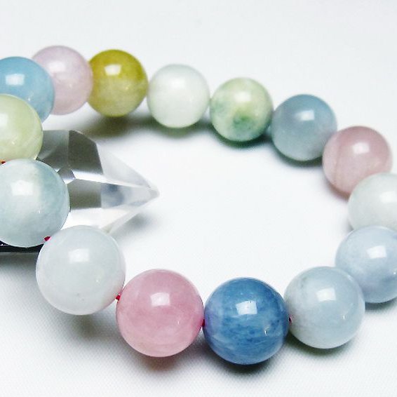MIXベリル ブレスレット 緑柱石 14mm [t237-4648]