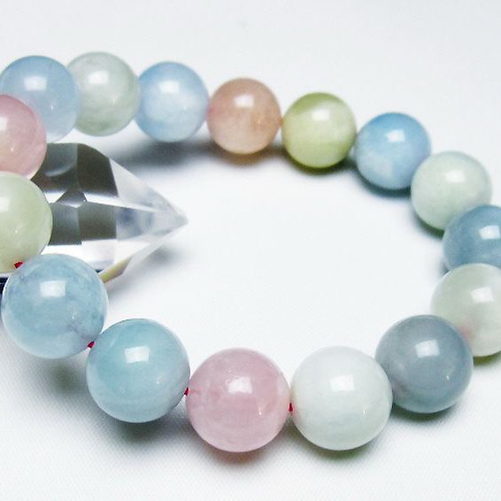 MIXベリル ブレスレット 緑柱石 14mm [t237-4649]