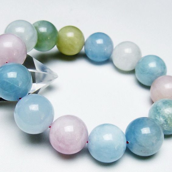 MIXベリル ブレスレット 緑柱石 16mm [t237-4650]