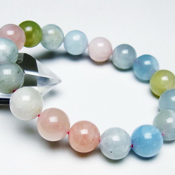 MIXベリル ブレスレット 緑柱石 13mm [t237-4655]