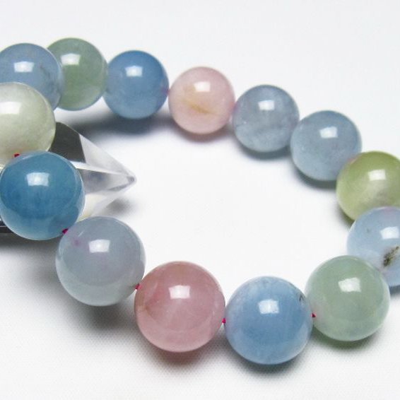MIXベリル ブレスレット 緑柱石 16mm [t237-4899]