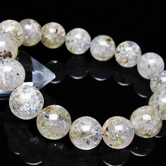 ホワイトガーデンファントムクォーツ ブレスレット 14mm [t239-3482]