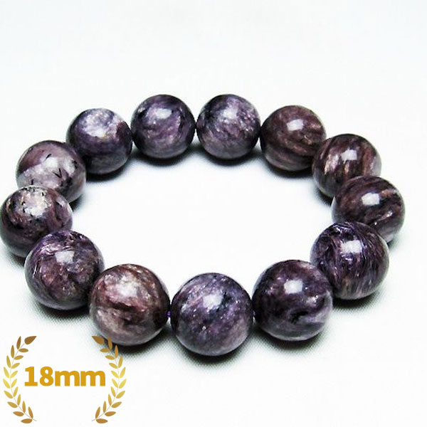 ブラックチャロアイトと高波動水晶ブレス チャロアイト ブレスレット 18mm [T24-8879]