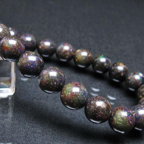 ブラックオパール ブレスレット 10mm [T249-4517]