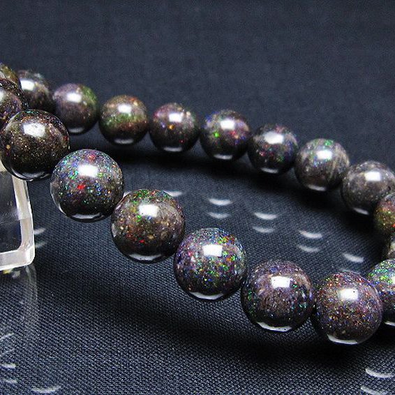 ブラックオパール ブレスレット 10mm [T249-4686]