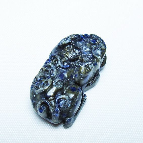 ラピスラズリ ヒキュウ 貔貅 置物[T25-40727]