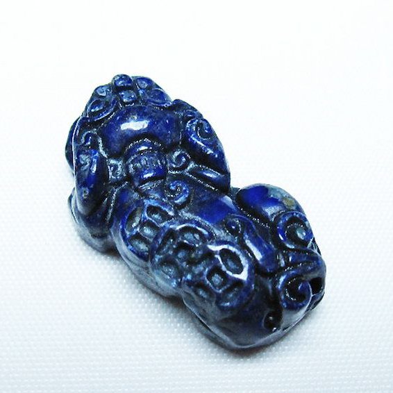ラピスラズリ ヒキュウ 貔貅 置物[t25-40731]