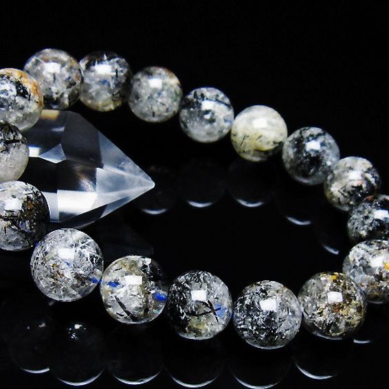 ガーデン トルマリンルチル入り  ブレスレット 12mm [T253-3051]