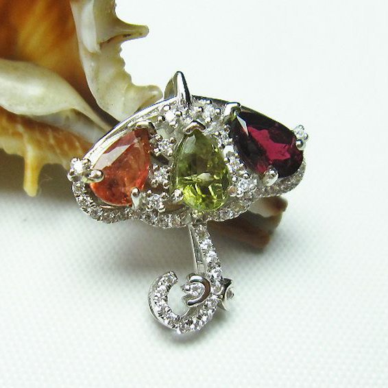 ミックスカラートルマリン ペンダント [T254-1412]