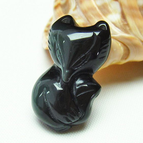 キャッツアイ オブシディアン キツネ[T255-2326]