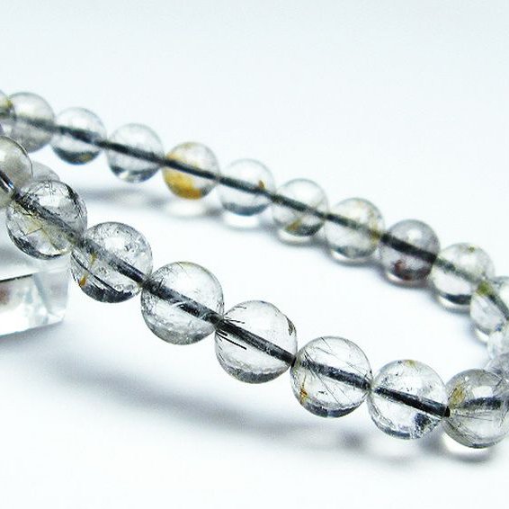 ブラックルチルクォーツ ブレスレット 8mm [t257-5778]