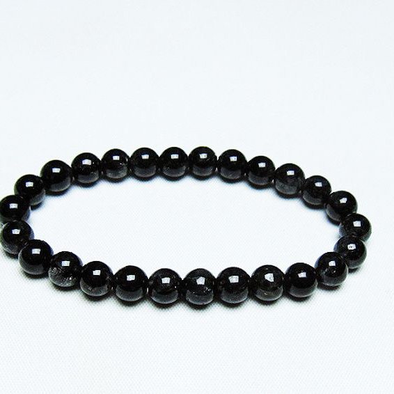 ブラックルチルクォーツ ブレスレット 7mm [T257-6774]