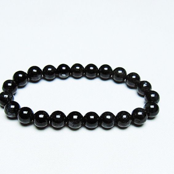 ブラックルチルクォーツ ブレスレット 8mm [T257-6781]