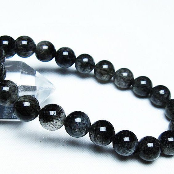 ブラックルチルクォーツ ブレスレット 9mm [T257-7109]