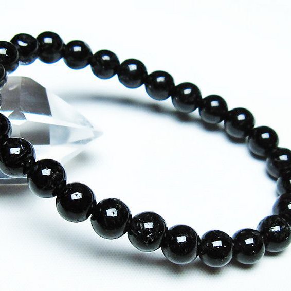 ブラックルチルクォーツ ブレスレット 7mm [T257-7233]
