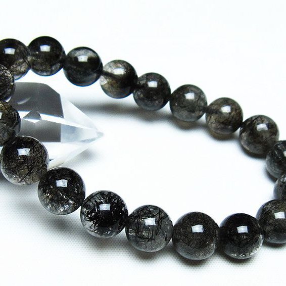 ブラックルチルクォーツ ブレスレット 11mm [t257-7514]