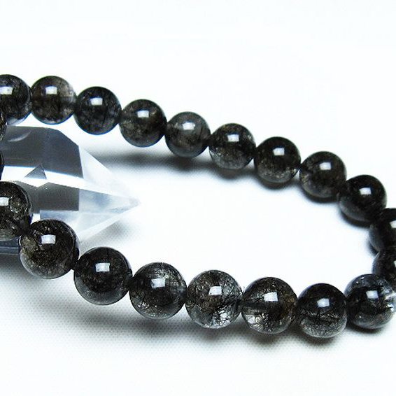 ブラックルチルクォーツ ブレスレット 9mm [t257-7571]