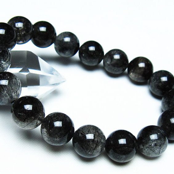 ブラックルチルクォーツ ブレスレット 12mm [t257-7584]