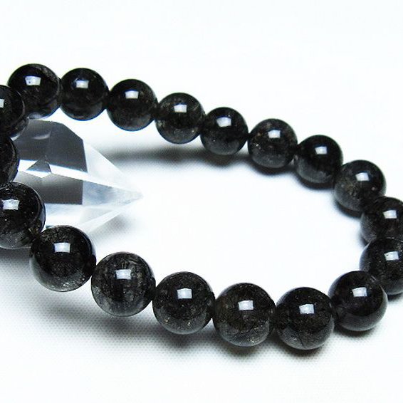 ブラックルチルクォーツ ブレスレット 10mm [T257-7595]