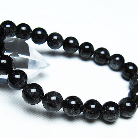 ブラックルチルクォーツ ブレスレット 9mm [T257-7597]