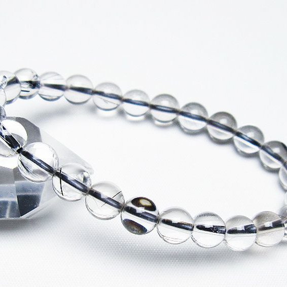 ブラックルチルクォーツ ブレスレット 7mm [t257-7726]