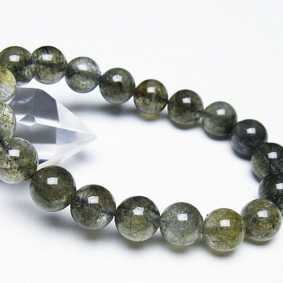 ブラックルチルクォーツ ブレスレット 11mm [t257-7747]