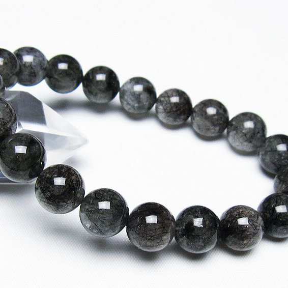 ブラックルチルクォーツ ブレスレット 11mm [t257-7754]