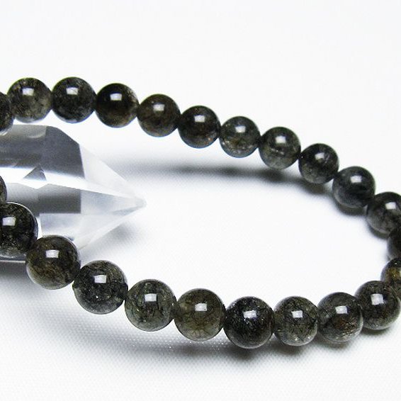 ブラックルチルクォーツ ブレスレット 7mm [t257-7787]