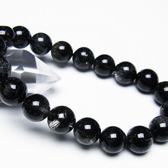 ブラックルチルクォーツ ブレスレット 11mm [t257-7839]