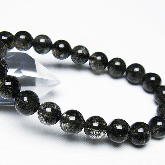 ブラックルチルクォーツブレスレット9mm