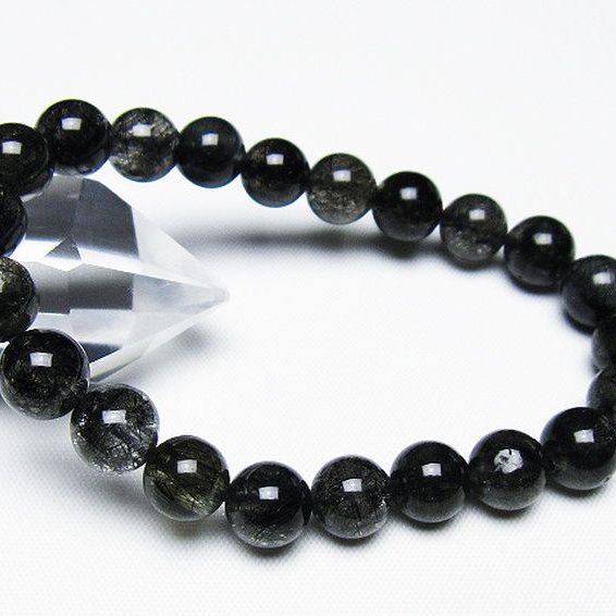 ブラックルチルクォーツ ブレスレット 9mm [T257-7857]