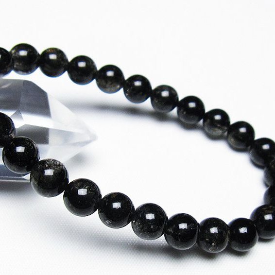 ブラックルチルクォーツ ブレスレット 7mm [t257-7876]