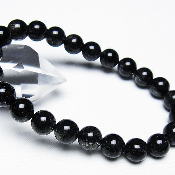 ブラックルチルクォーツ ブレスレット 8mm [t257-7880]