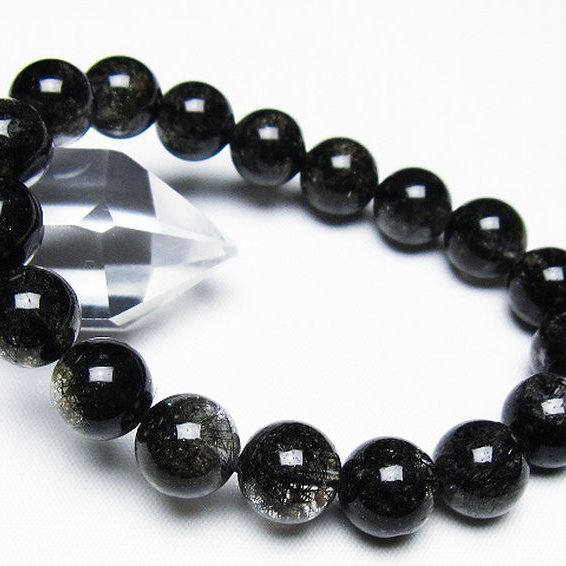 ブラックルチルクォーツ ブレスレット 11mm [t257-7896]