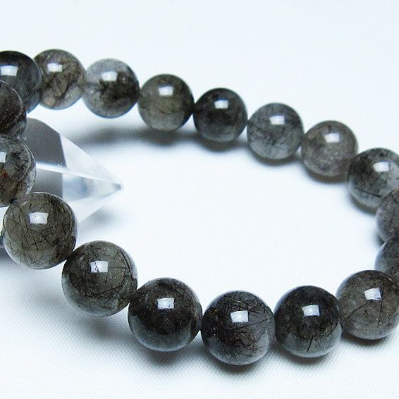 ブラックルチルクォーツ ブレスレット 12mm [t257-7944]