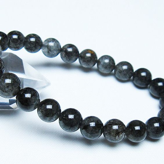ブラックルチルクォーツ ブレスレット 9mm [t257-7956]