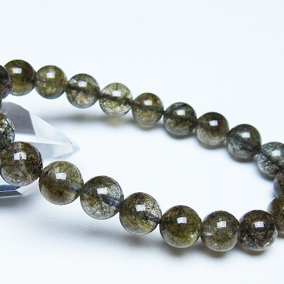 ブラックルチルクォーツ ブレスレット 9mm [t257-8007]