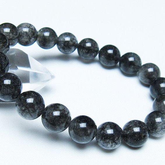 ブラックルチルクォーツ ブレスレット 11mm [t257-8029]