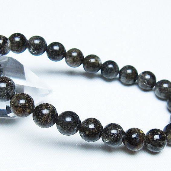 ブラックルチルクォーツ ブレスレット 8mm [t257-8047]