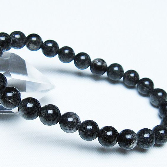 ブラックルチルクォーツ ブレスレット 7mm [t257-8062]