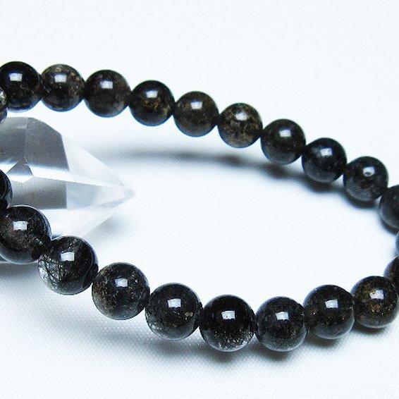 ブラックルチルクォーツ ブレスレット 8mm [t257-8071]