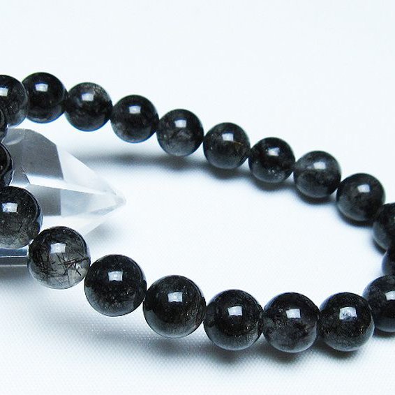 ブラックルチルクォーツ ブレスレット 9mm [t257-8080]
