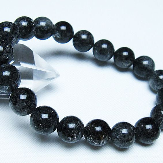ブラックルチルクォーツ ブレスレット 10mm [t257-8087]