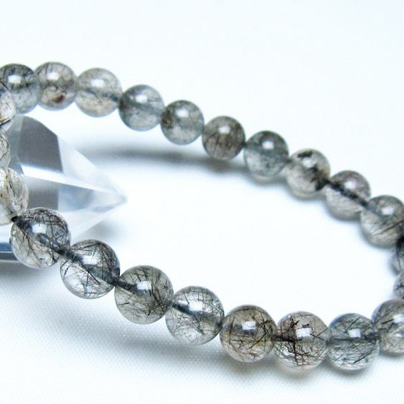 ブラックルチルクォーツ ブレスレット 8mm [t257-8108]