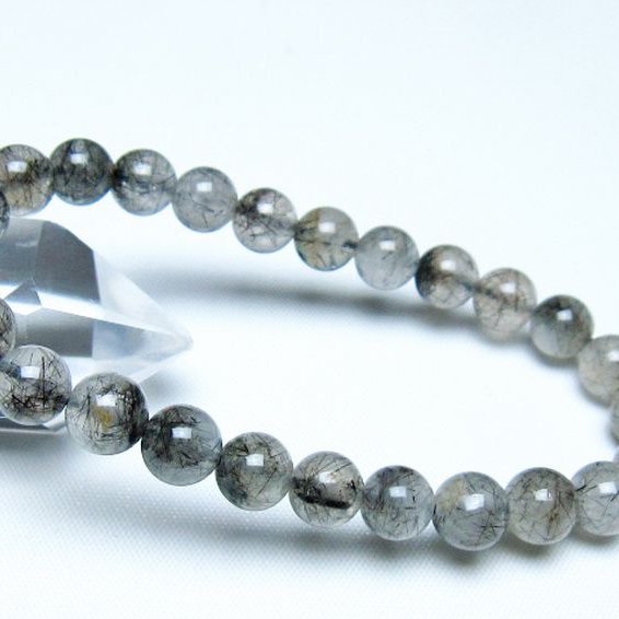ブラックルチルクォーツ ブレスレット 8mm [t257-8110]