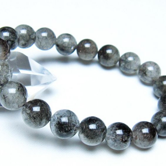 ブラックルチルクォーツ ブレスレット 11mm [t257-8122]