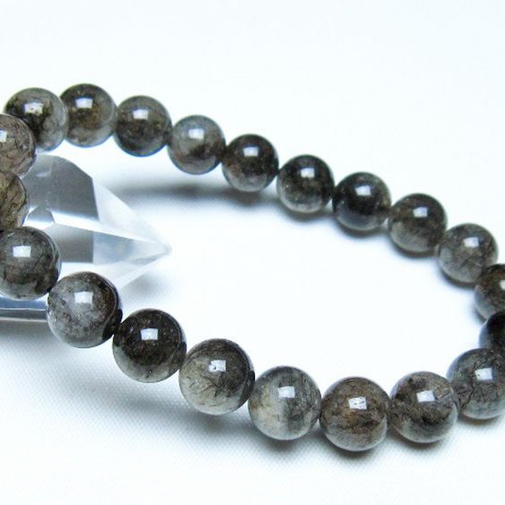 ブラックルチルクォーツ ブレスレット 9mm [t257-8129]