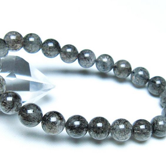 ブラックルチルクォーツ ブレスレット 9mm [t257-8153]